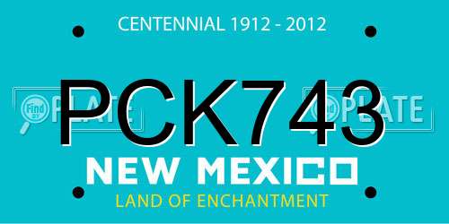 PCK743 New Mexico License Plate
