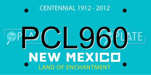PCL960 New Mexico License Plate