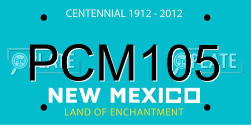 PCM105 New Mexico License Plate