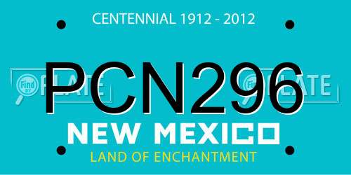 PCN296 New Mexico License Plate