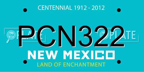 PCN322 New Mexico License Plate