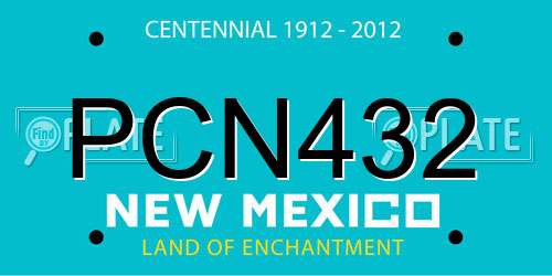 PCN432 New Mexico License Plate
