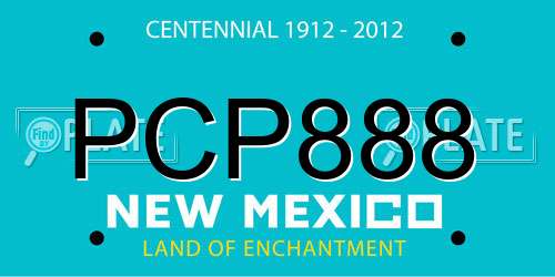 PCP888 New Mexico License Plate