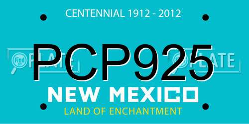 PCP925 New Mexico License Plate