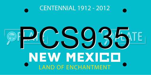 PCS935 New Mexico License Plate