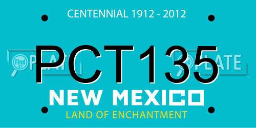 PCT135 New Mexico License Plate