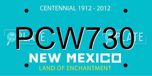 PCW730 New Mexico License Plate