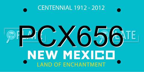 PCX656 New Mexico License Plate