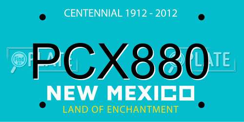 PCX880 New Mexico License Plate