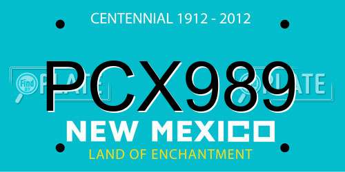 PCX989 New Mexico License Plate