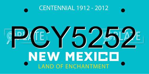 PCY5252 New Mexico License Plate
