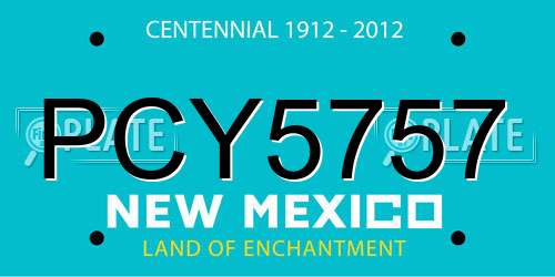 PCY5757 New Mexico License Plate
