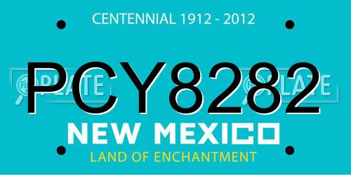 PCY8282 New Mexico License Plate