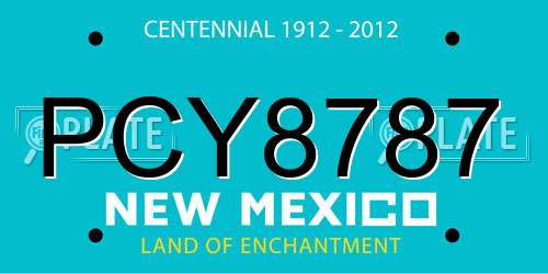 PCY8787 New Mexico License Plate