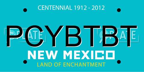 PCYBTBT New Mexico License Plate