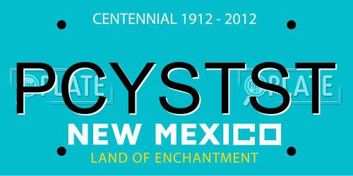 PCYSTST New Mexico License Plate