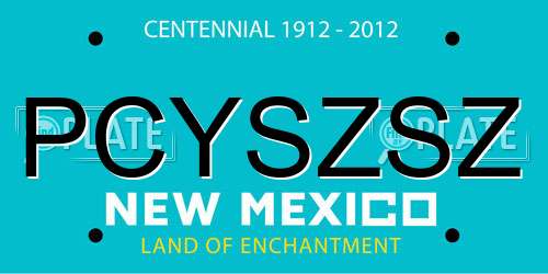 PCYSZSZ New Mexico License Plate
