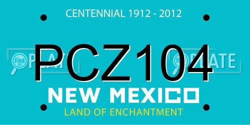 PCZ104 New Mexico License Plate