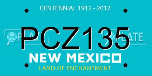 PCZ135 New Mexico License Plate