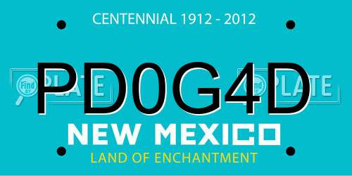 PD0G4D New Mexico License Plate
