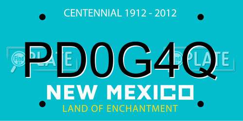 PD0G4Q New Mexico License Plate