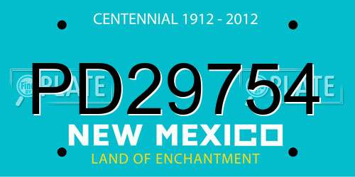 PD29754 New Mexico License Plate