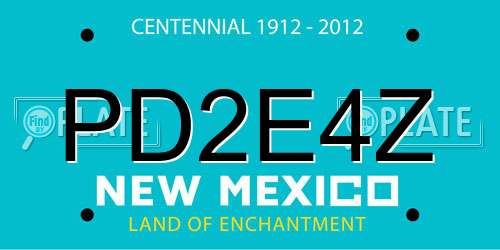 PD2E4Z New Mexico License Plate
