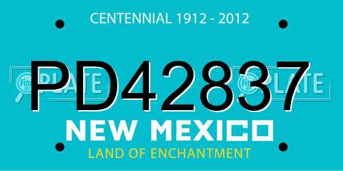 PD42837 New Mexico License Plate