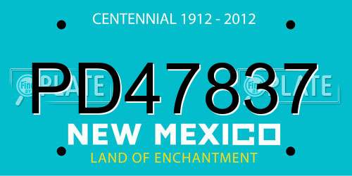 PD47837 New Mexico License Plate