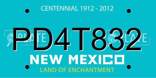 PD4T832 New Mexico License Plate