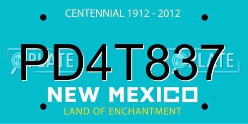 PD4T837 New Mexico License Plate