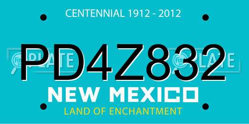 PD4Z832 New Mexico License Plate