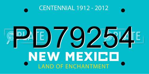 PD79254 New Mexico License Plate
