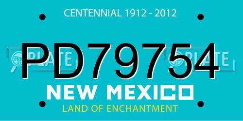 PD79754 New Mexico License Plate