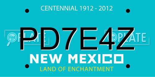 PD7E4Z New Mexico License Plate