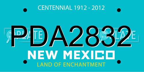 PDA2832 New Mexico License Plate