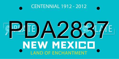 PDA2837 New Mexico License Plate