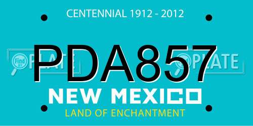 PDA857 New Mexico License Plate