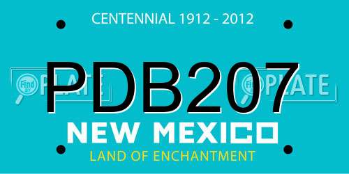 PDB207 New Mexico License Plate