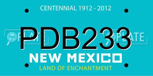 PDB233 New Mexico License Plate