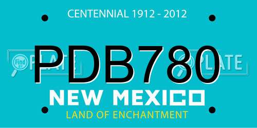 PDB780 New Mexico License Plate