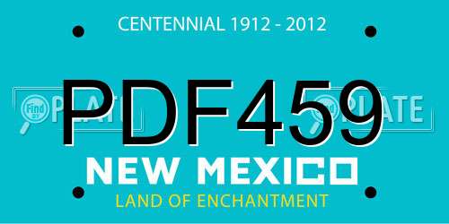 PDF459 New Mexico License Plate