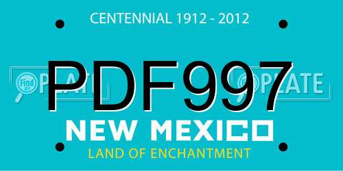 PDF997 New Mexico License Plate