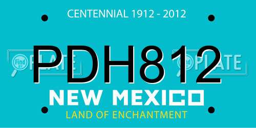 PDH812 New Mexico License Plate