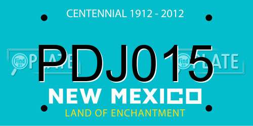 PDJ015 New Mexico License Plate