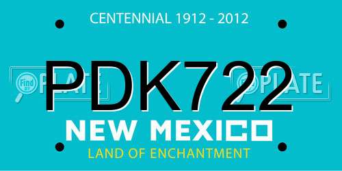 PDK722 New Mexico License Plate