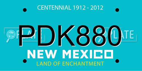 PDK880 New Mexico License Plate