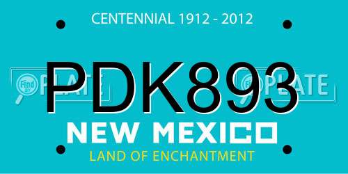 PDK893 New Mexico License Plate