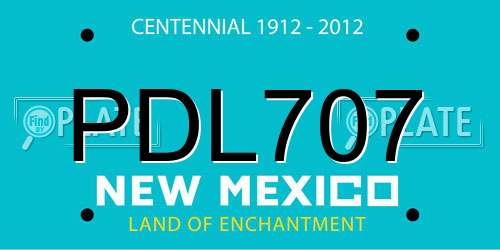 PDL707 New Mexico License Plate