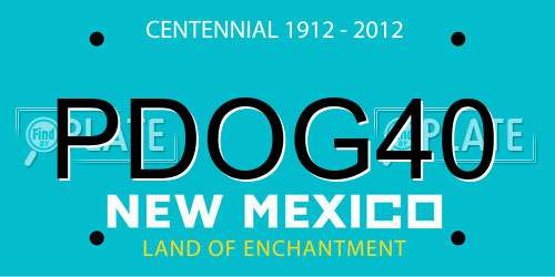 PDOG40 New Mexico License Plate